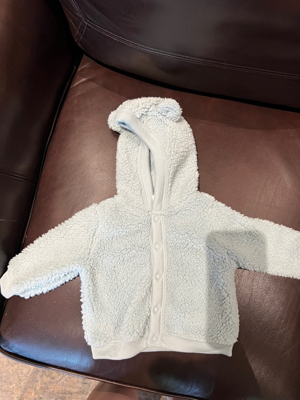 Cozy Baby Sherpa Hooded Jacket - Light Blue